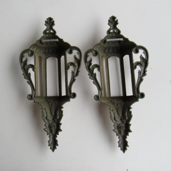 Vintage 2 Hanging Lantern Gold Tone Plastic Burwood Products Co. MCM 585-1A - Picture 2 of 7